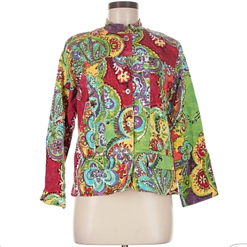Very Good Condition-Chico's Size M 3/4 sleeve blouse - Picture 1 of 5